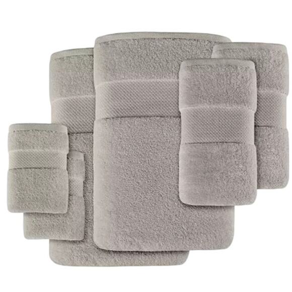 Madison Park Signature Turkish Cotton 6-Pc. Bath Towel Set Color:Silver - Picture 4 of 10